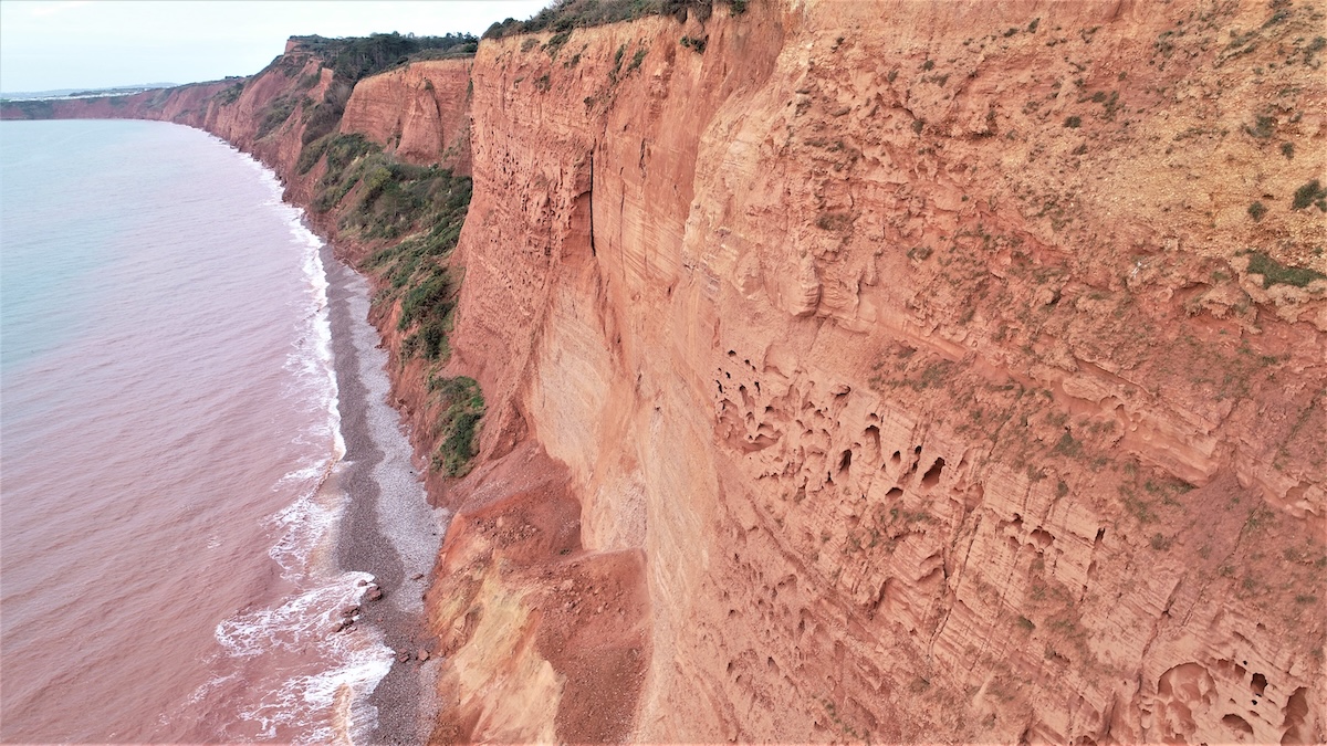 red cliffs sea