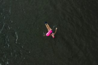 woman sea floating