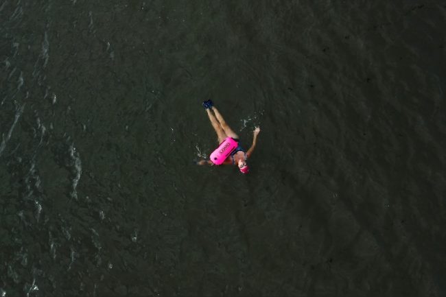 woman sea floating